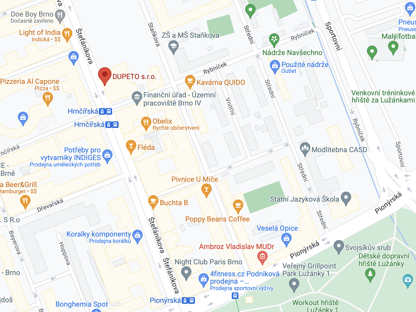 DUPETO na mapě